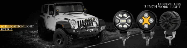 3INCH LED BEZEL LESS WROK LIGHT & DRL HZ9007