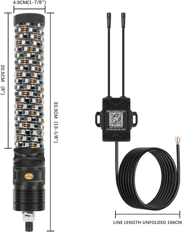 FAT SPIRAL LED WHIP LIGHT HZ5030B SERIES