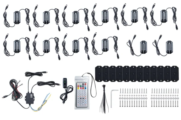 53081拖12配套 5-Sided Wide Angle RGB Led Rock Light Kit