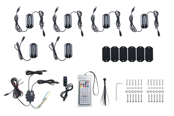 53081拖6配套 5-Sided Wide Angle RGB Led Rock Light Kit
